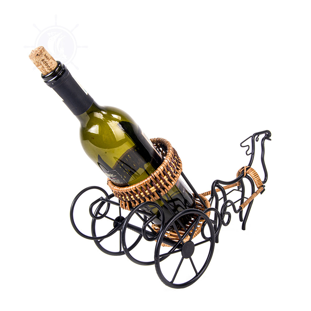 MOOSE-DRAWN SLEIGH RIDE WINE HOLDER