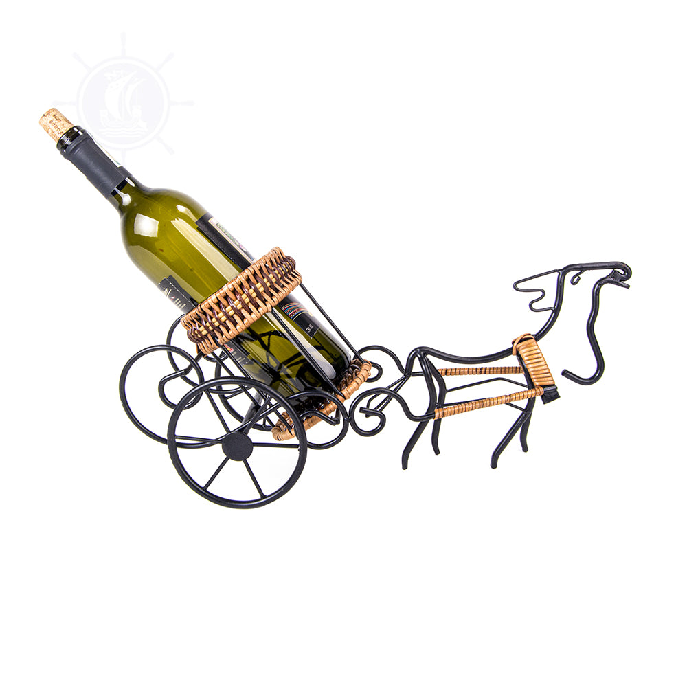 MOOSE-DRAWN SLEIGH RIDE WINE HOLDER