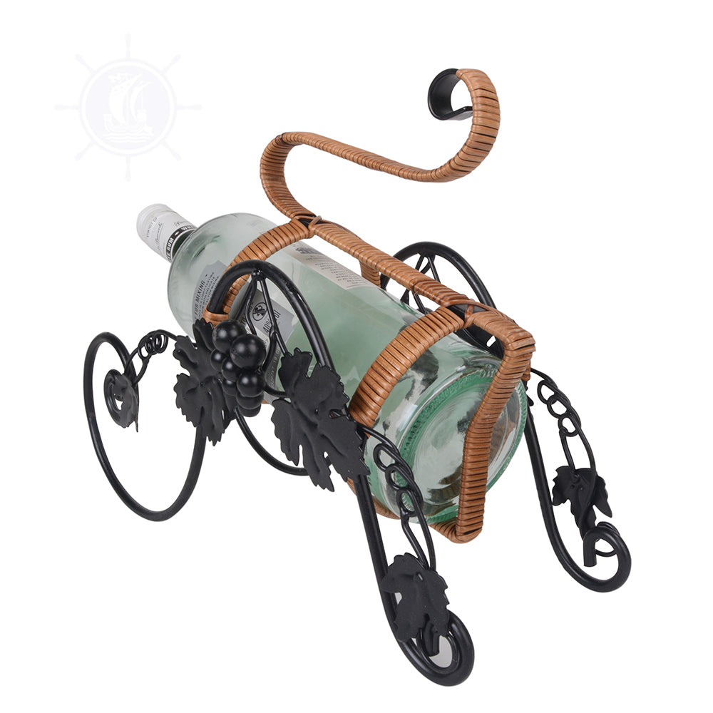 ON THE VINE EMBELLISHED METAL CARRIAGE WINE HOLDER