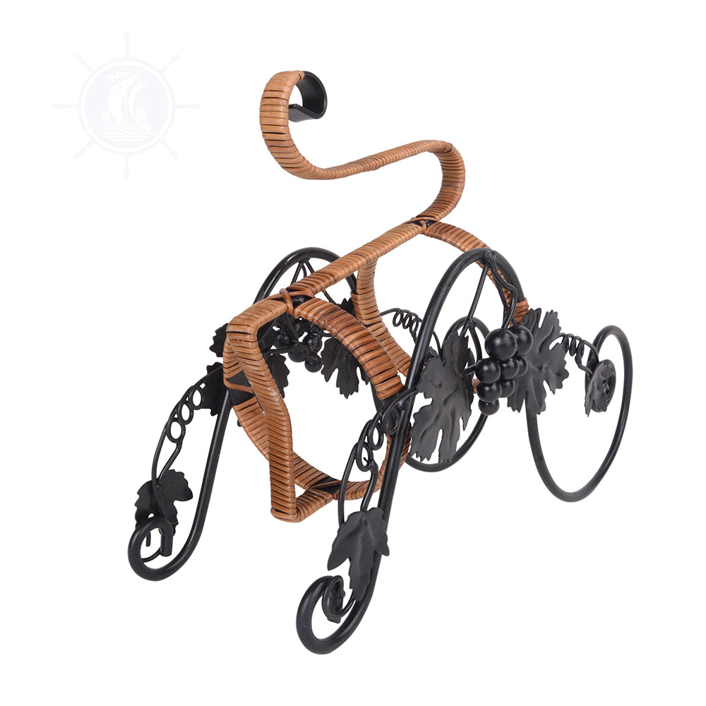 ON THE VINE EMBELLISHED METAL CARRIAGE WINE HOLDER