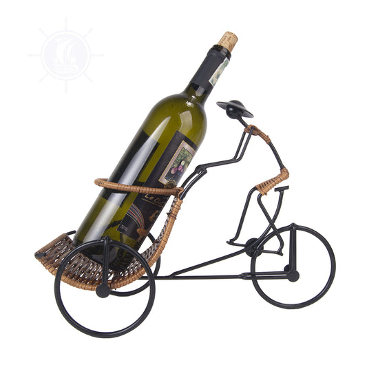 ASIAN STYLE RICKSHAW CYCLIST WINE HOLDER