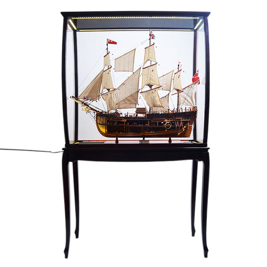 DISPLAY CASE MAHOGANY COLOR WITH LEGS & LIGHTS | HIGH QUALITY DISPLAY CASE FOR MODEL SHIP | Multi sizes and style available For Wholesale