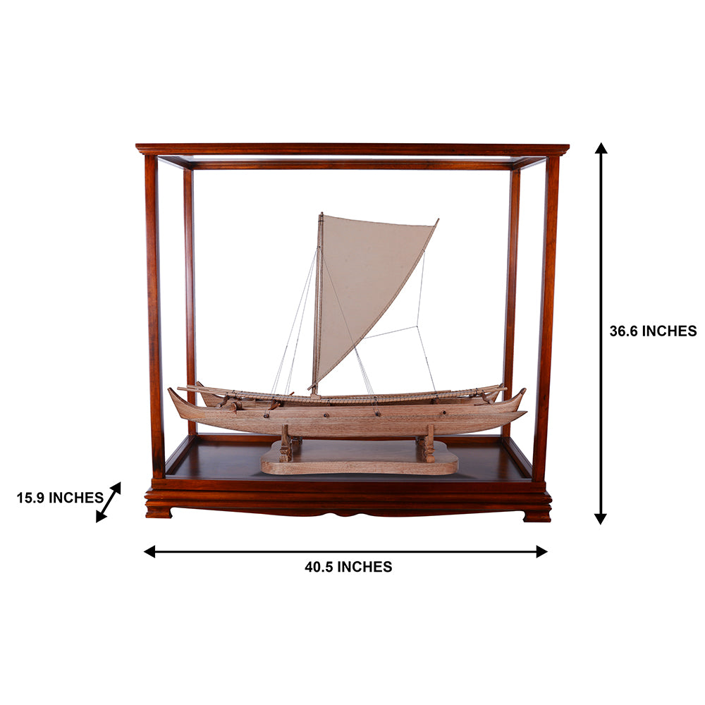 P110 - Display case for Antique Hawaiian Outrigger 36 inch