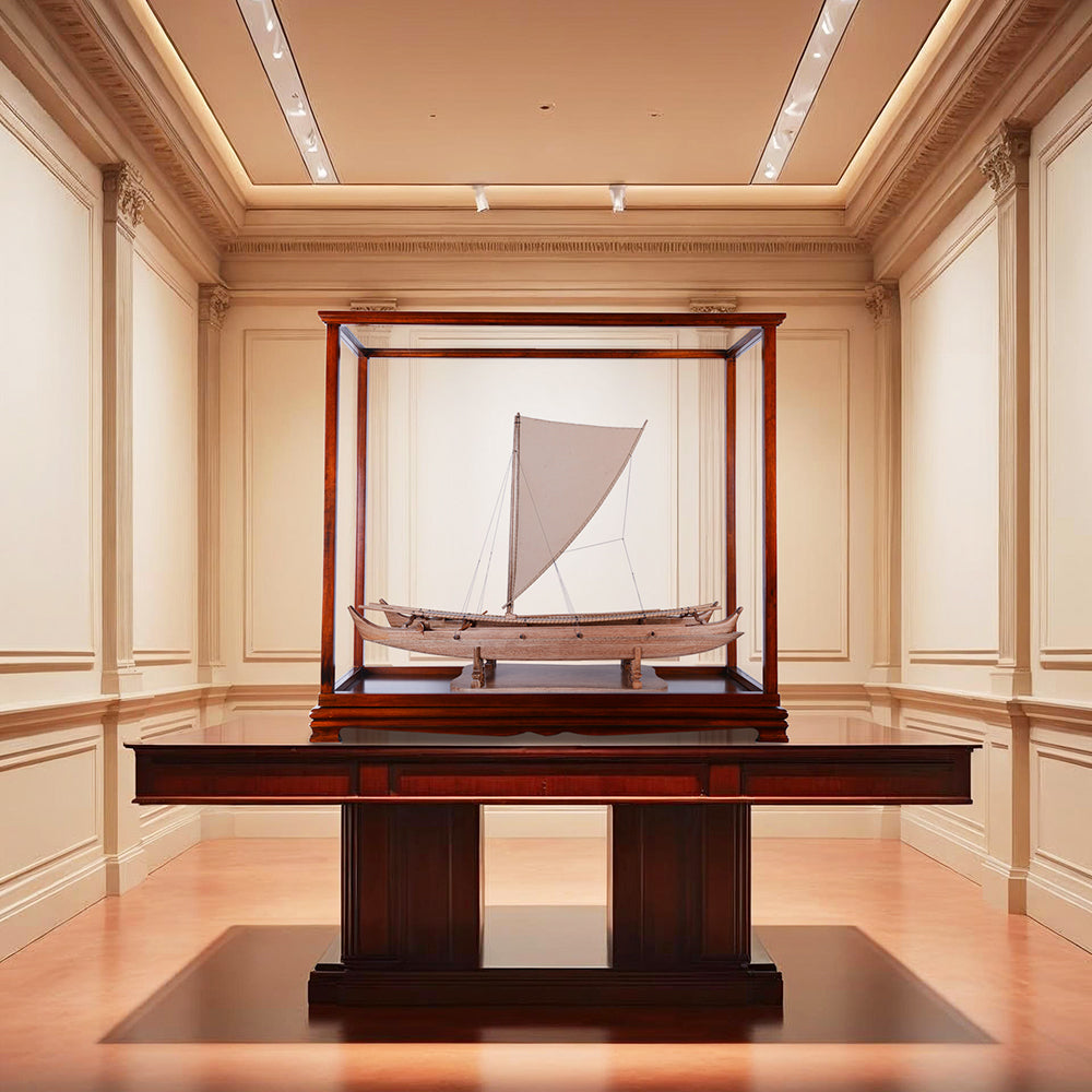 P110 - Display case for Antique Hawaiian Outrigger 36 inch