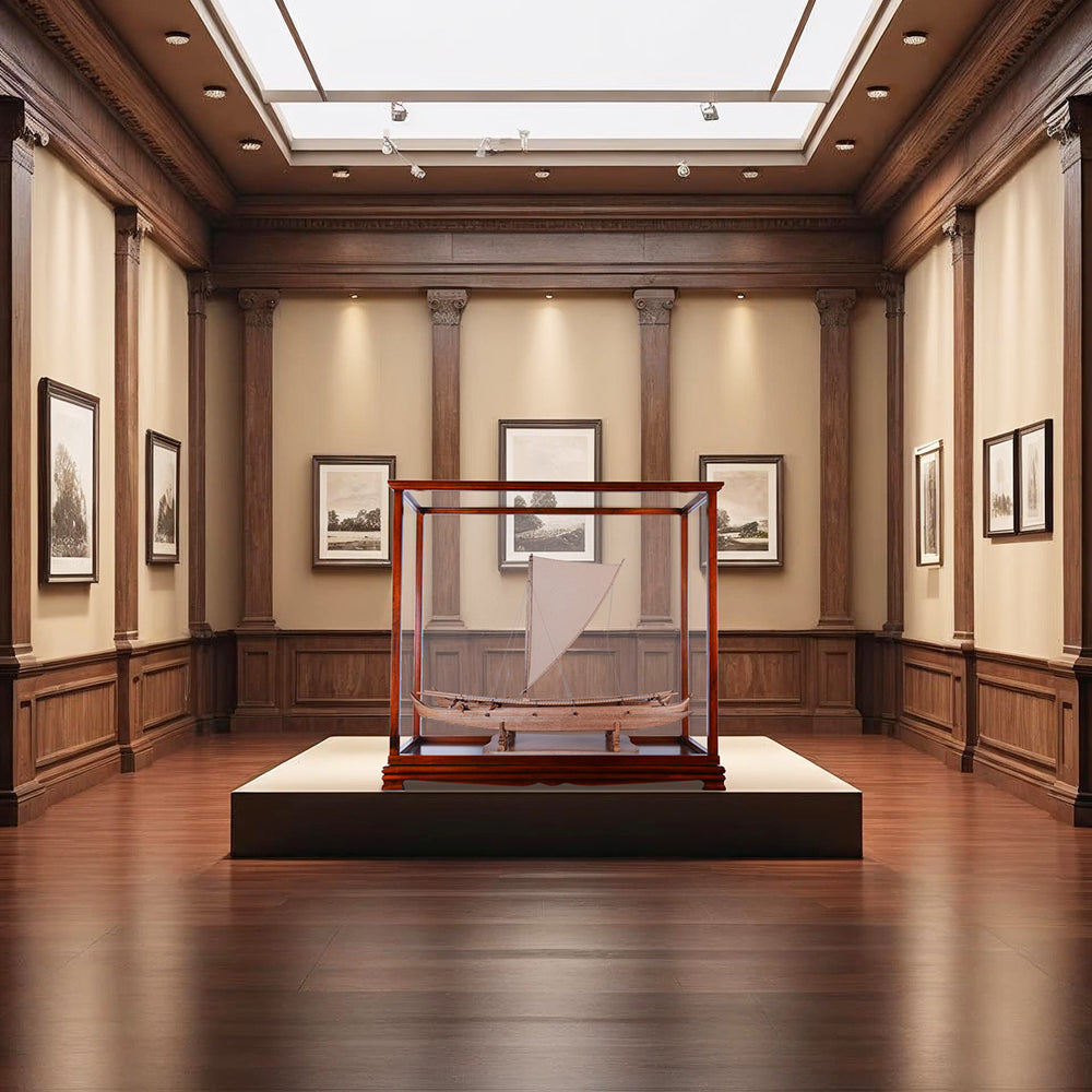 P110 - Display case for Antique Hawaiian Outrigger 36 inch