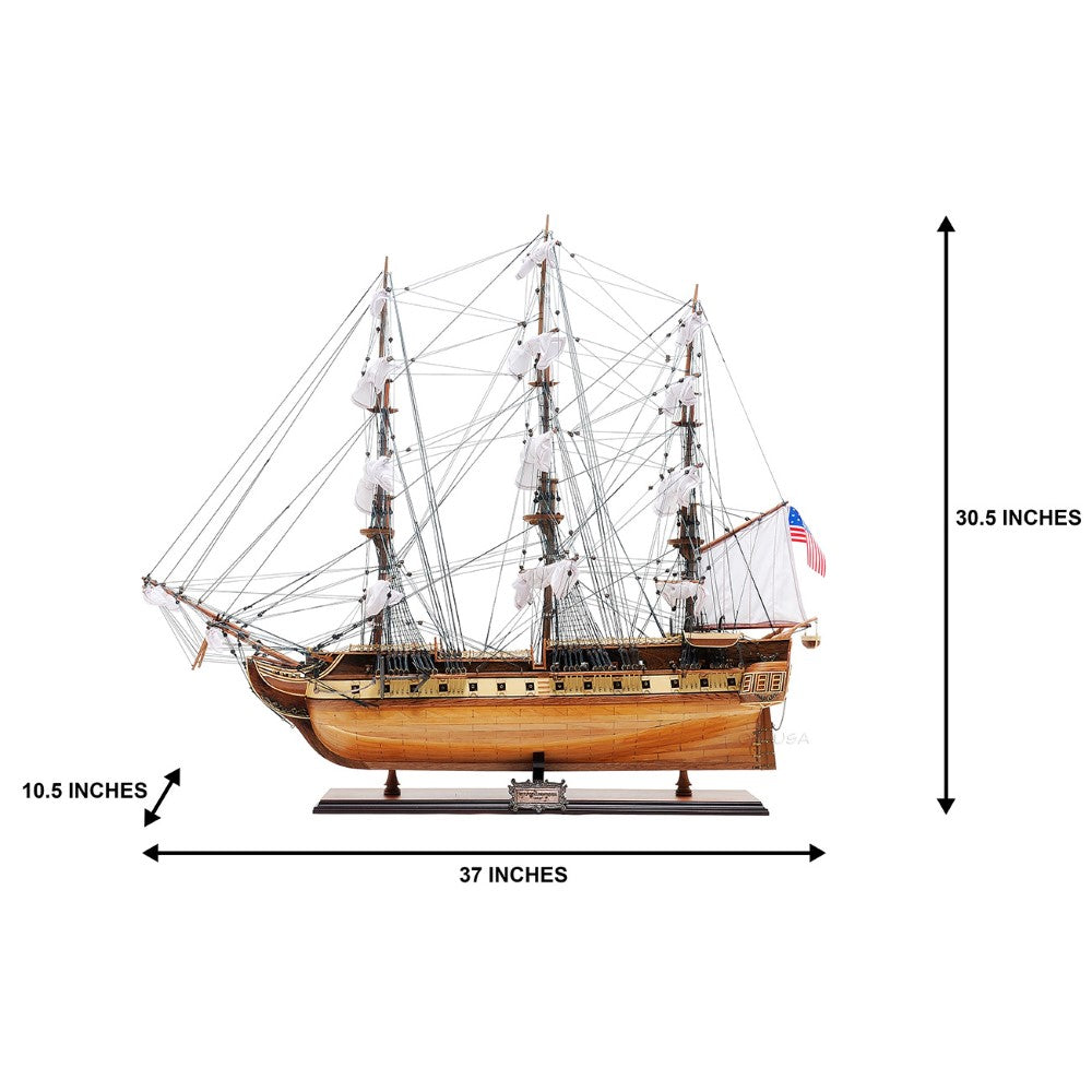 Exclusive 34-inch USS Constitution Wooden Model Ship - Museum Quality