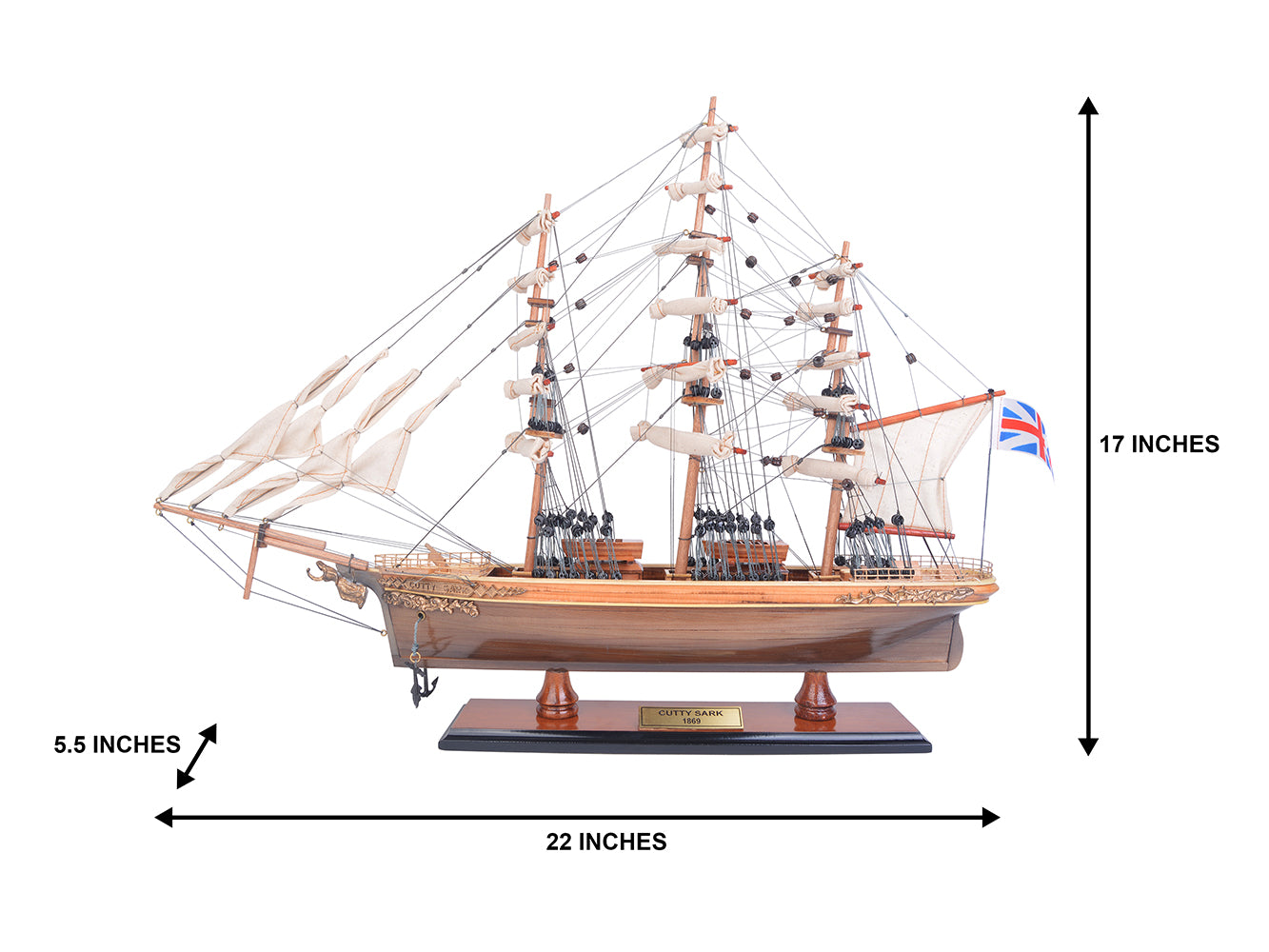 CUTTY SARK MODEL SHIP SMALL | Museum-quality | Fully Assembled Wooden Ship Models For Wholesale