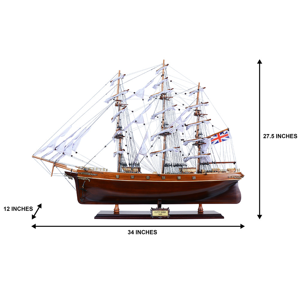 CUTTY SARK (BLACK WOOD) MODEL SHIP | High-quality | Fully