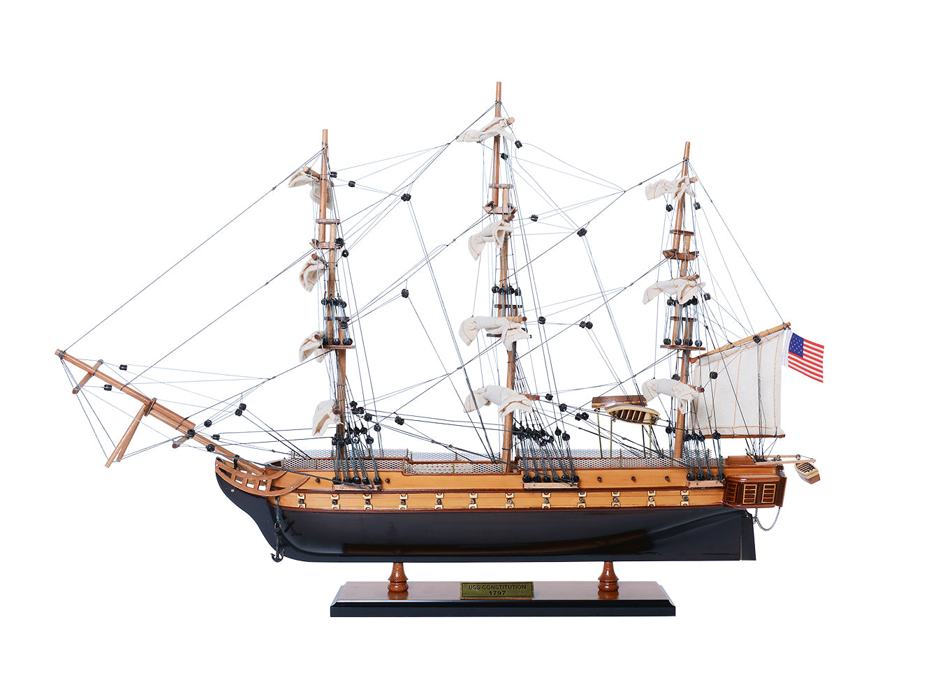USS CONSTITUTION MODEL SHIP SMALL WITH DISPLAY CASE | High-quality | Fully Assembled Wooden Ship Models