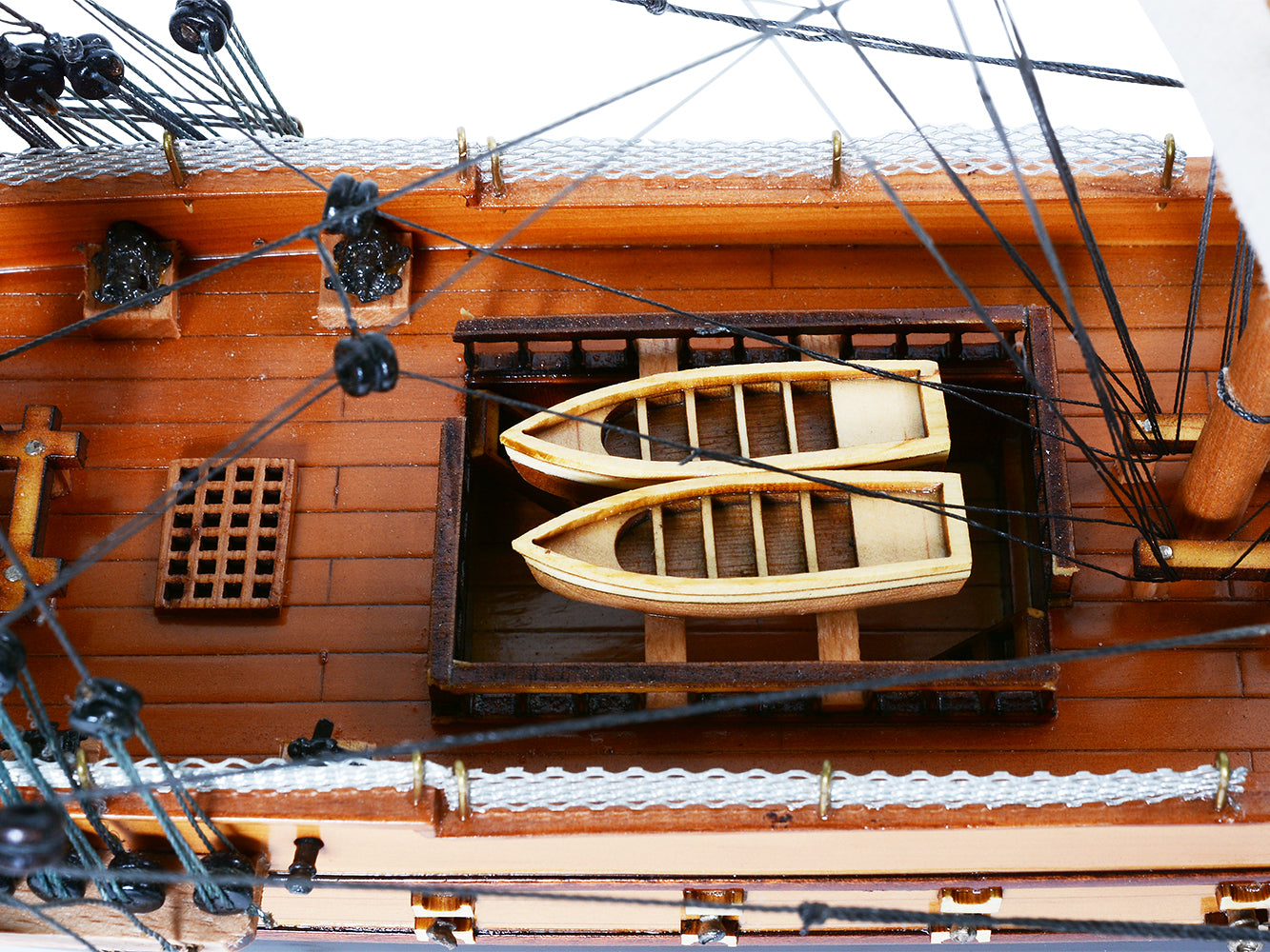 USS CONSTITUTION MODEL SHIP SMALL WITH DISPLAY CASE | High-quality | Fully Assembled Wooden Ship Models