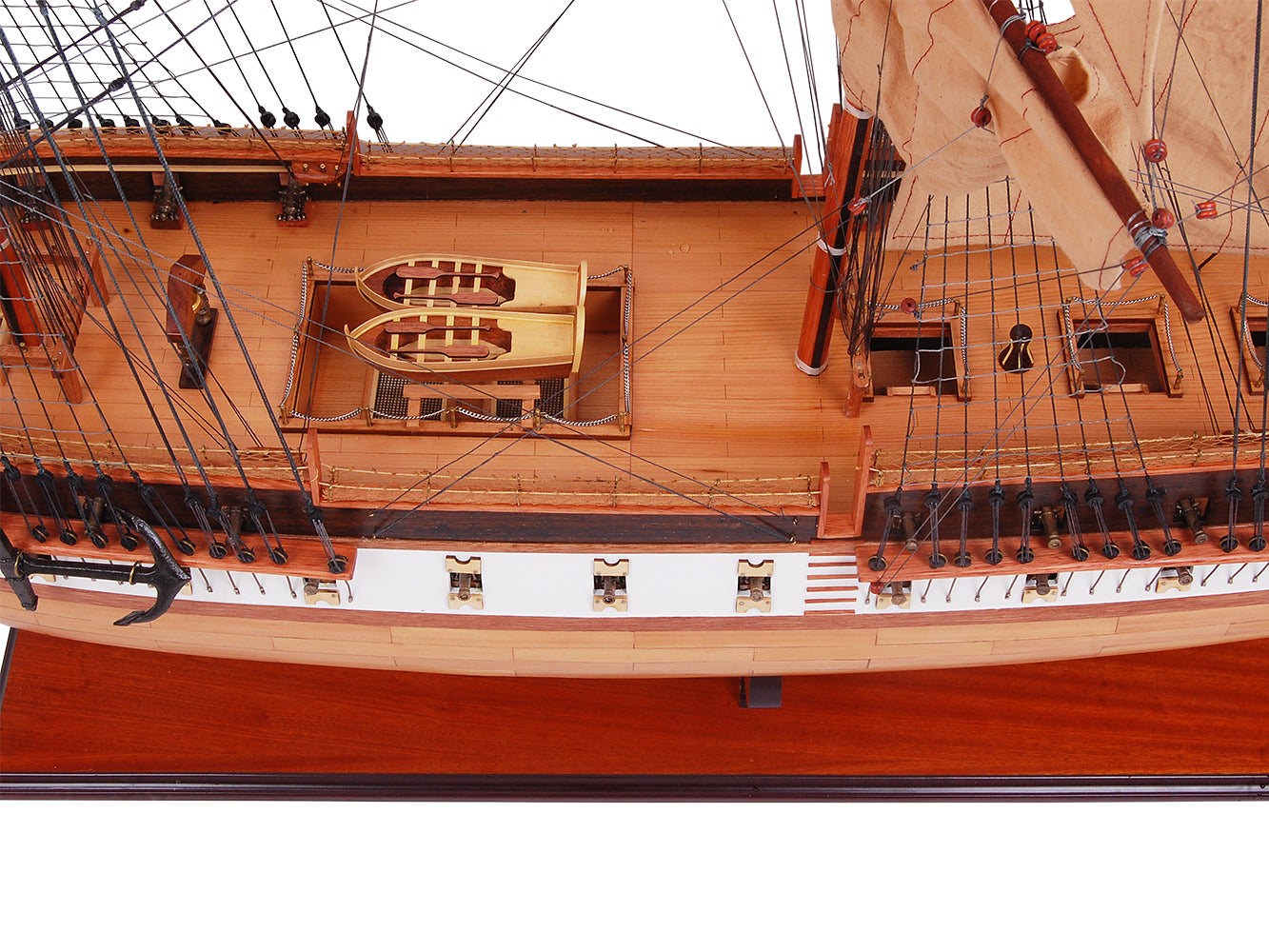 USS CONSTITUTION 56L WITH DISPLAY CASE NO GLASS | High-quality | Fully Assembled Wooden Ship Model