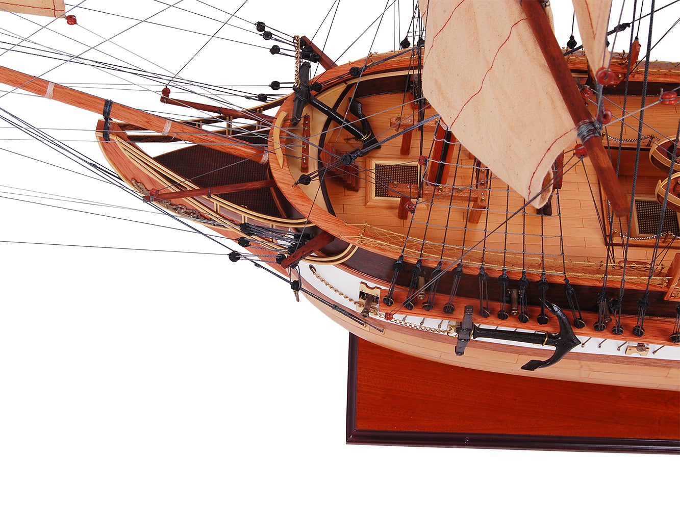 USS CONSTITUTION 56L WITH DISPLAY CASE NO GLASS | High-quality | Fully Assembled Wooden Ship Model