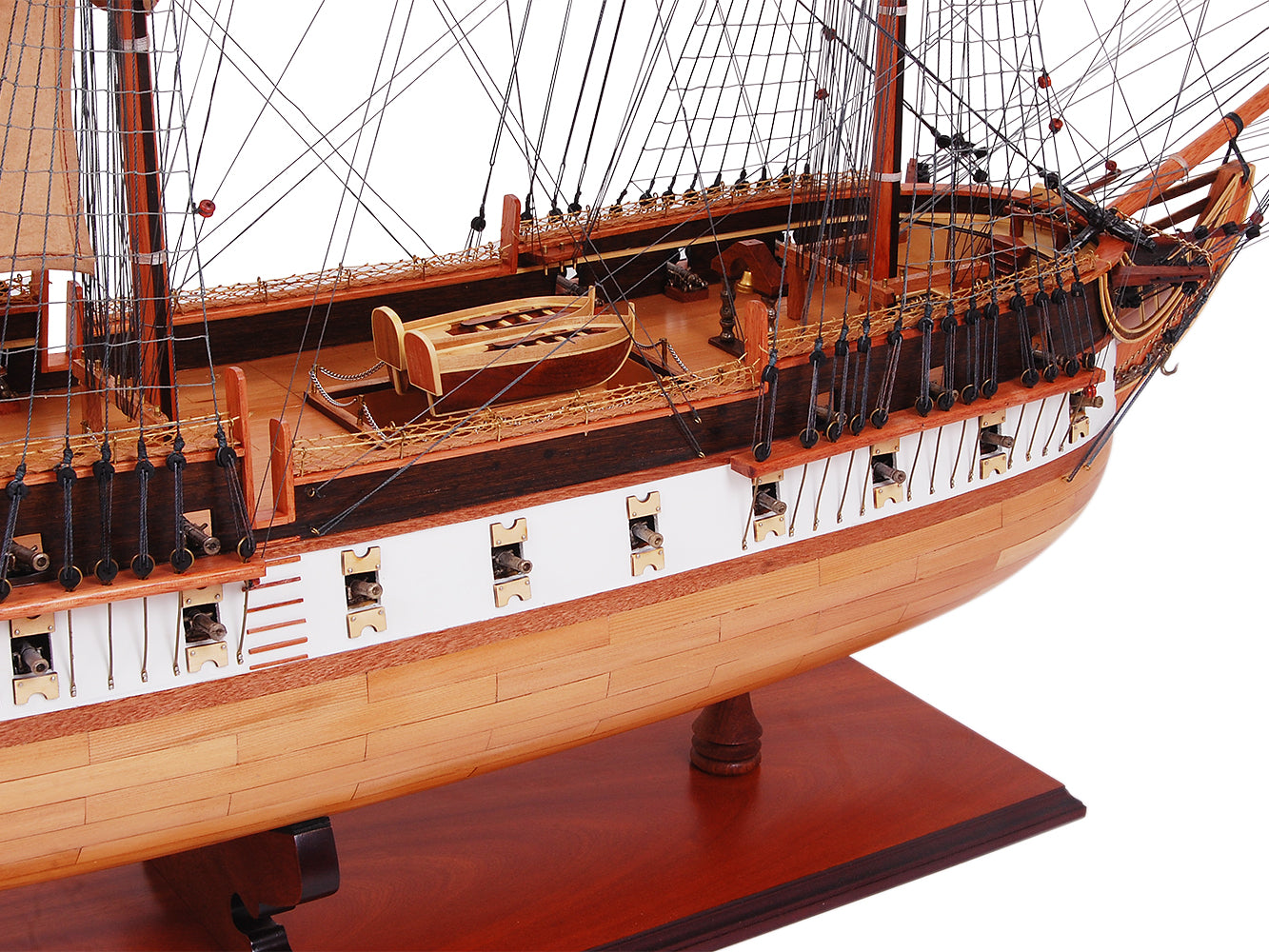 USS CONSTITUTION 56L WITH DISPLAY CASE NO GLASS | High-quality | Fully Assembled Wooden Ship Model