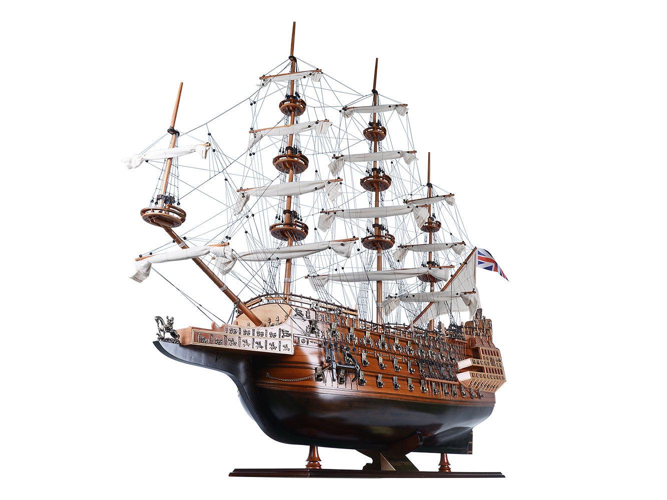 HMS SOVEREIGN OF THE SEAS MODEL SHIP XL WITH DISPLAY CASE NO GLASS | High-quality | Fully Assembled Wooden Ship Models