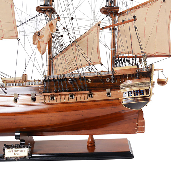 HMS SURPRISE MODEL SHIP LARGE WITH FLOOR DISPLAY CASE | High-quality | Fully Assembled Wooden Ship Models