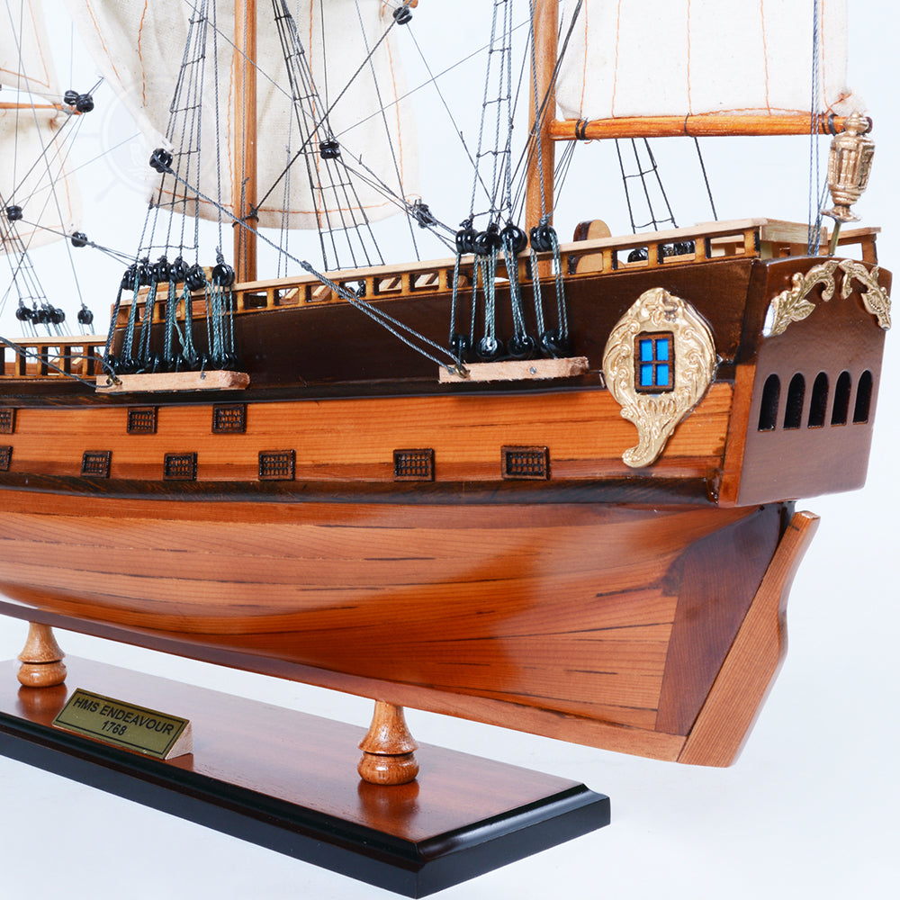 HMS ENDEAVOUR MODEL SHIP SMALL | Museum-quality | Fully Assembled Wooden Ship Models For Wholesale