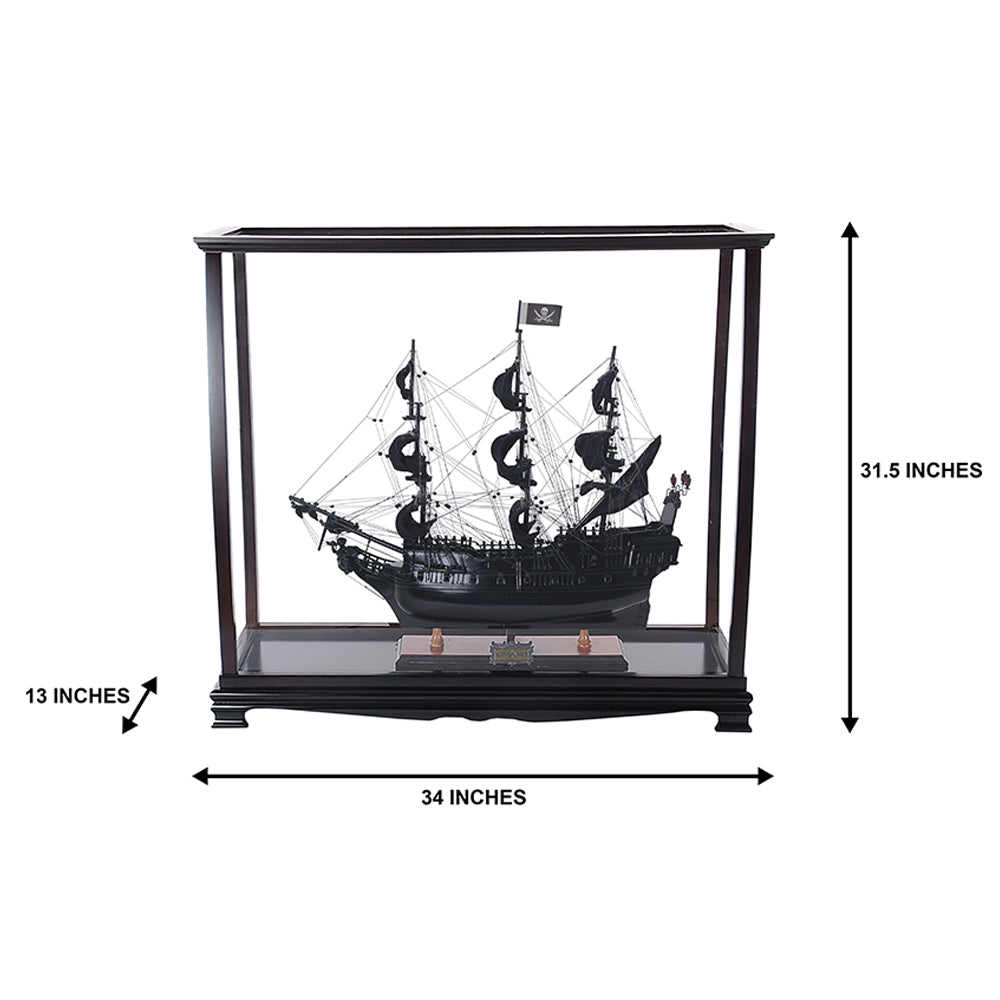 Black Pearl Pirate Ship Midsize With Display Case