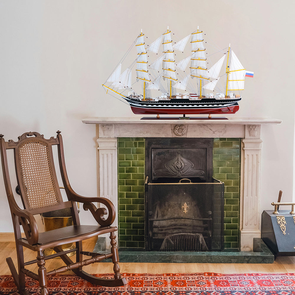 KRUZENSHTERN PAINTED L80CM | High-quality | Fully Assembled Wooden Ship Models For Wholesale