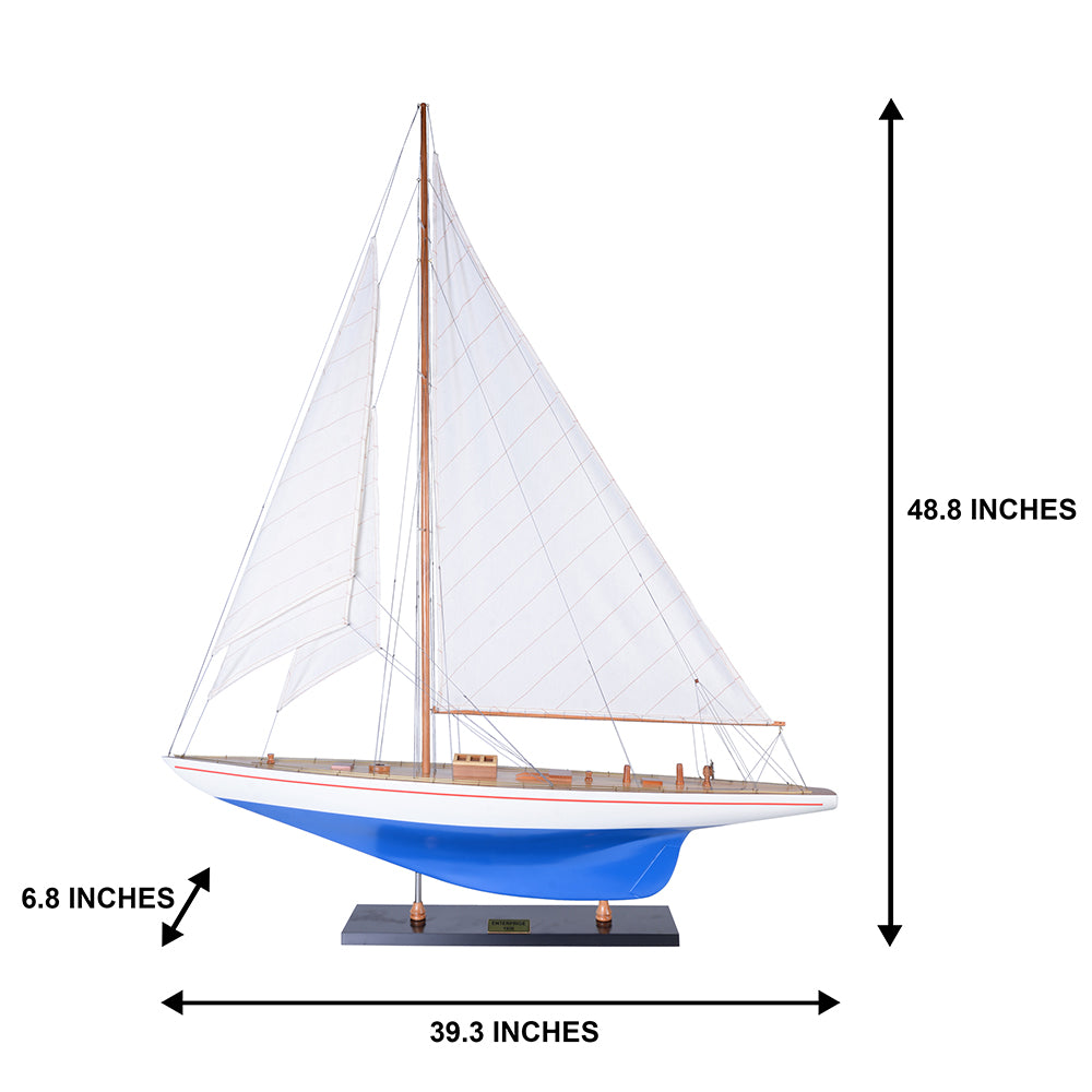 Enterprise Painted XLarge Sailboat Schooner Yacht Model