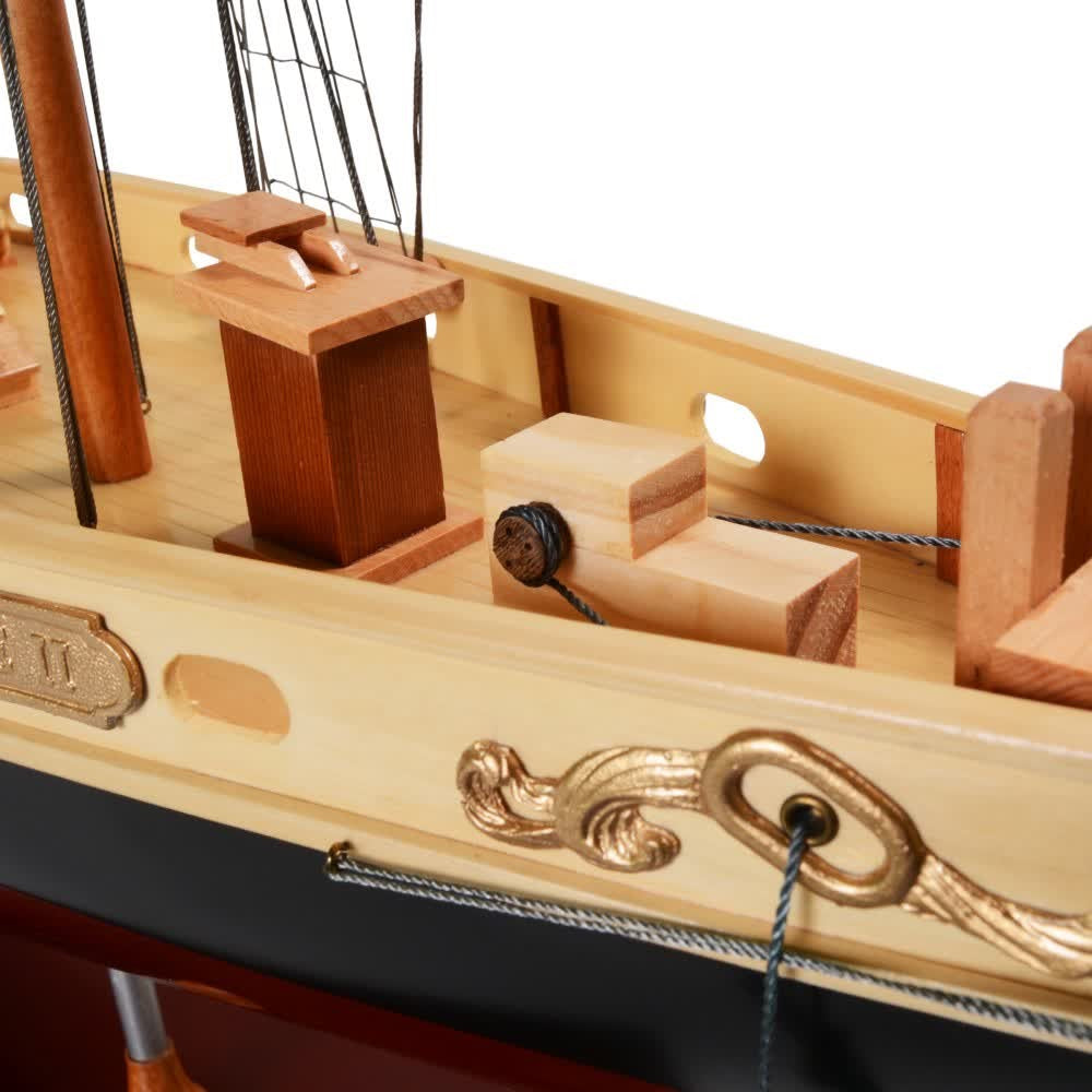 BLUENOSE II PAINTED L Model Yacht | Museum-quality | Partially Assembled Wooden Yacht Model For Wholesale