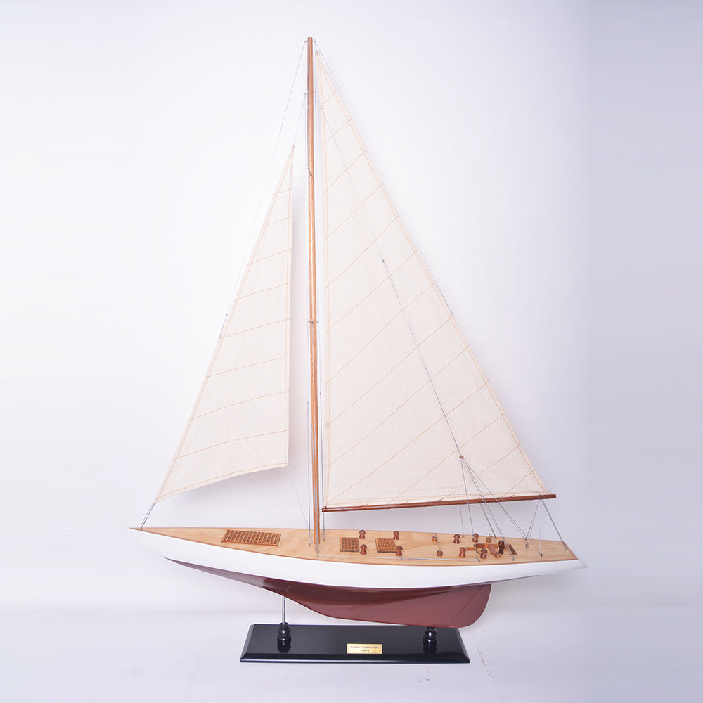 Constellation Painted Model Yacht Large | Fully Assembled Wooden Ship Model For Wholesale