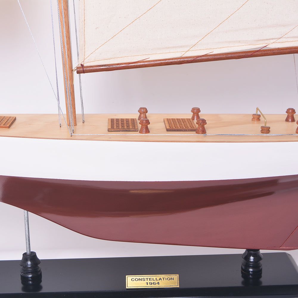 Constellation Painted Model Yacht Large | Fully Assembled Wooden Ship Model For Wholesale