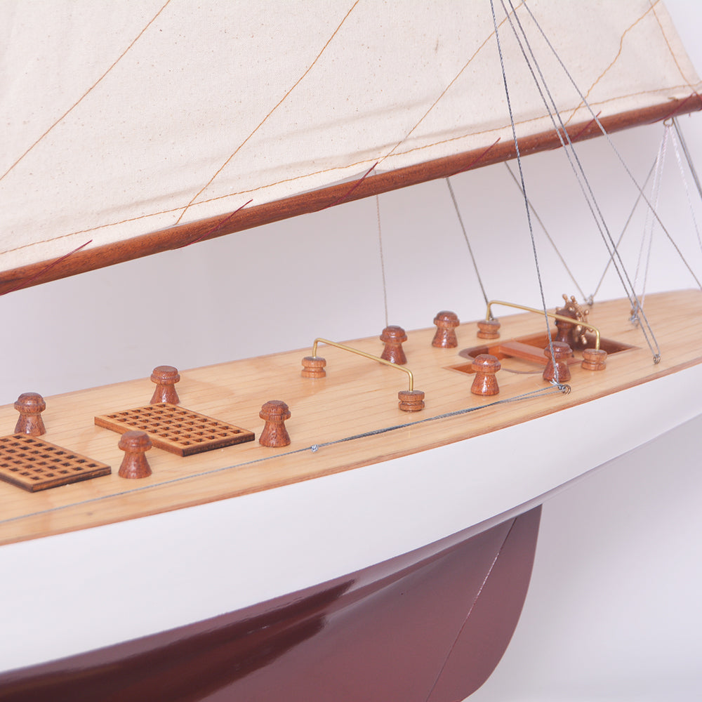 Constellation Painted Model Yacht Large | Fully Assembled Wooden Ship Model For Wholesale