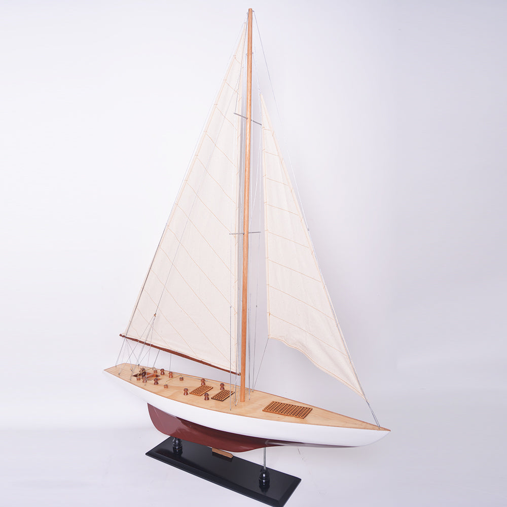 Constellation Painted Model Yacht Large | Fully Assembled Wooden Ship Model For Wholesale