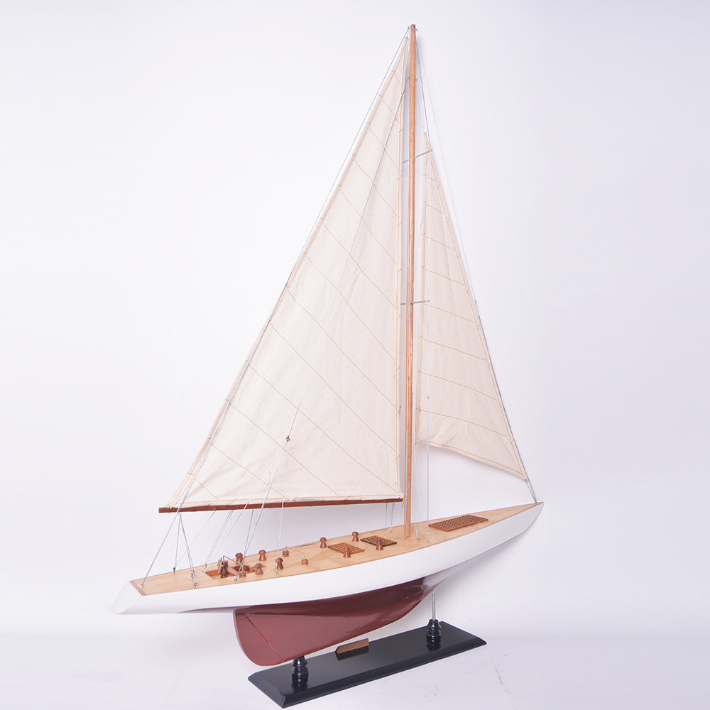 Constellation Painted Model Yacht Large | Fully Assembled Wooden Ship Model For Wholesale
