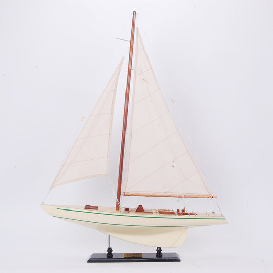 COLUMBIA PAINTED MODEL YACHT MEDIUM | Fully Assembled Wooden Ship Model For Wholesale