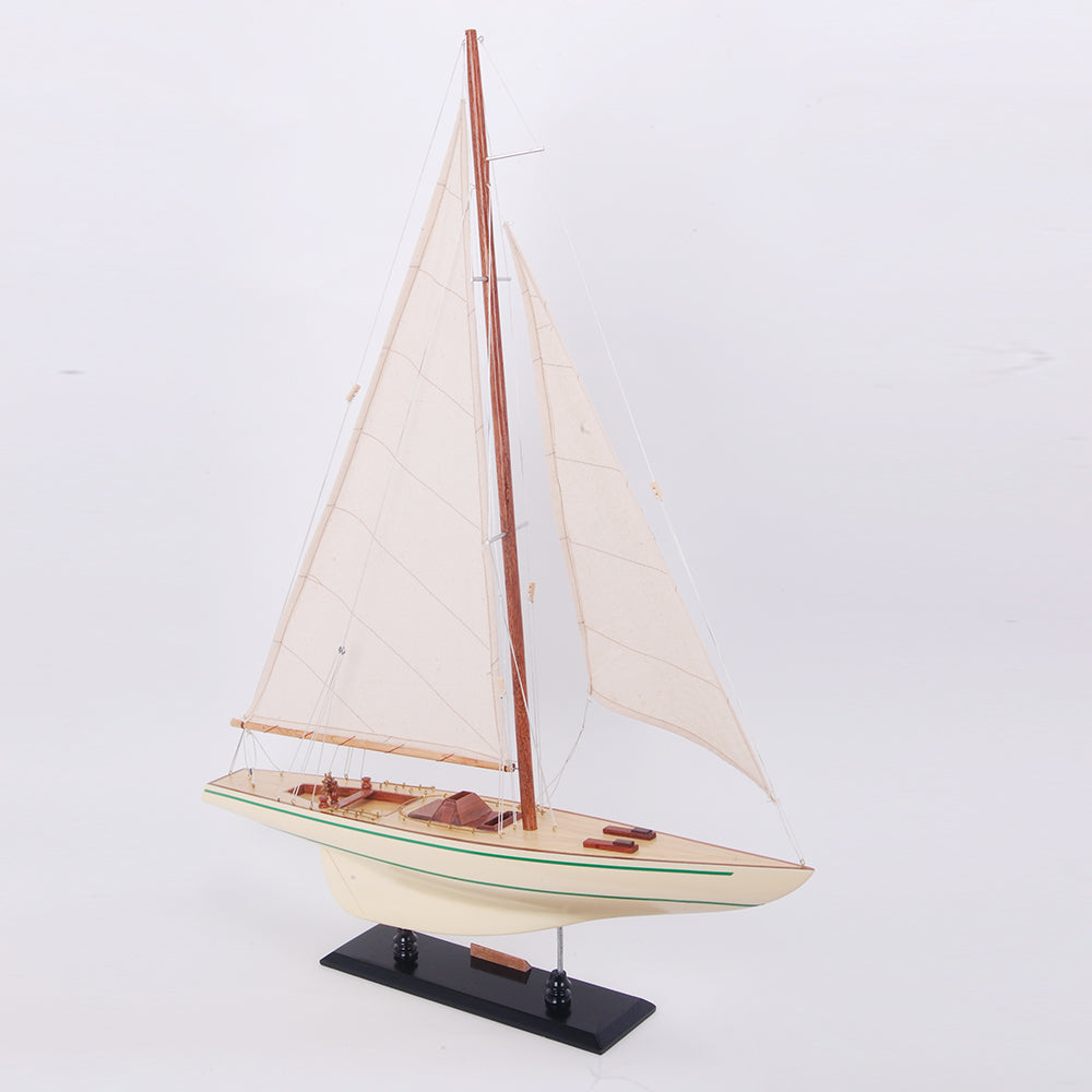 COLUMBIA PAINTED MODEL YACHT MEDIUM | Fully Assembled Wooden Ship Model For Wholesale