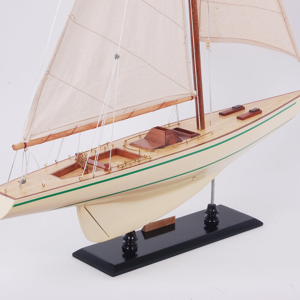 COLUMBIA PAINTED MODEL YACHT MEDIUM | Fully Assembled Wooden Ship Model For Wholesale