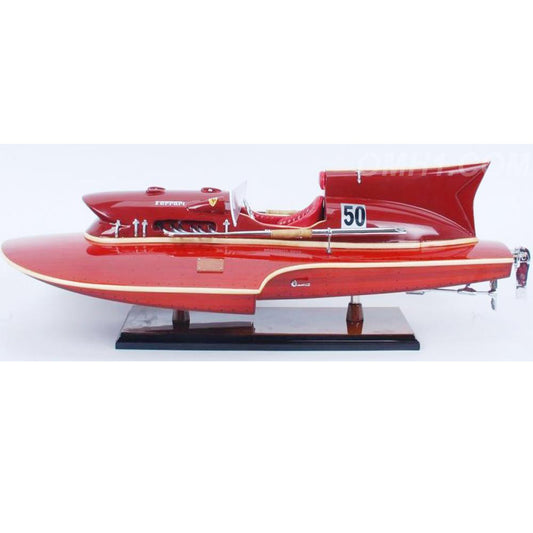 Ferrari Hydroplane Painted Small Speedboat Model