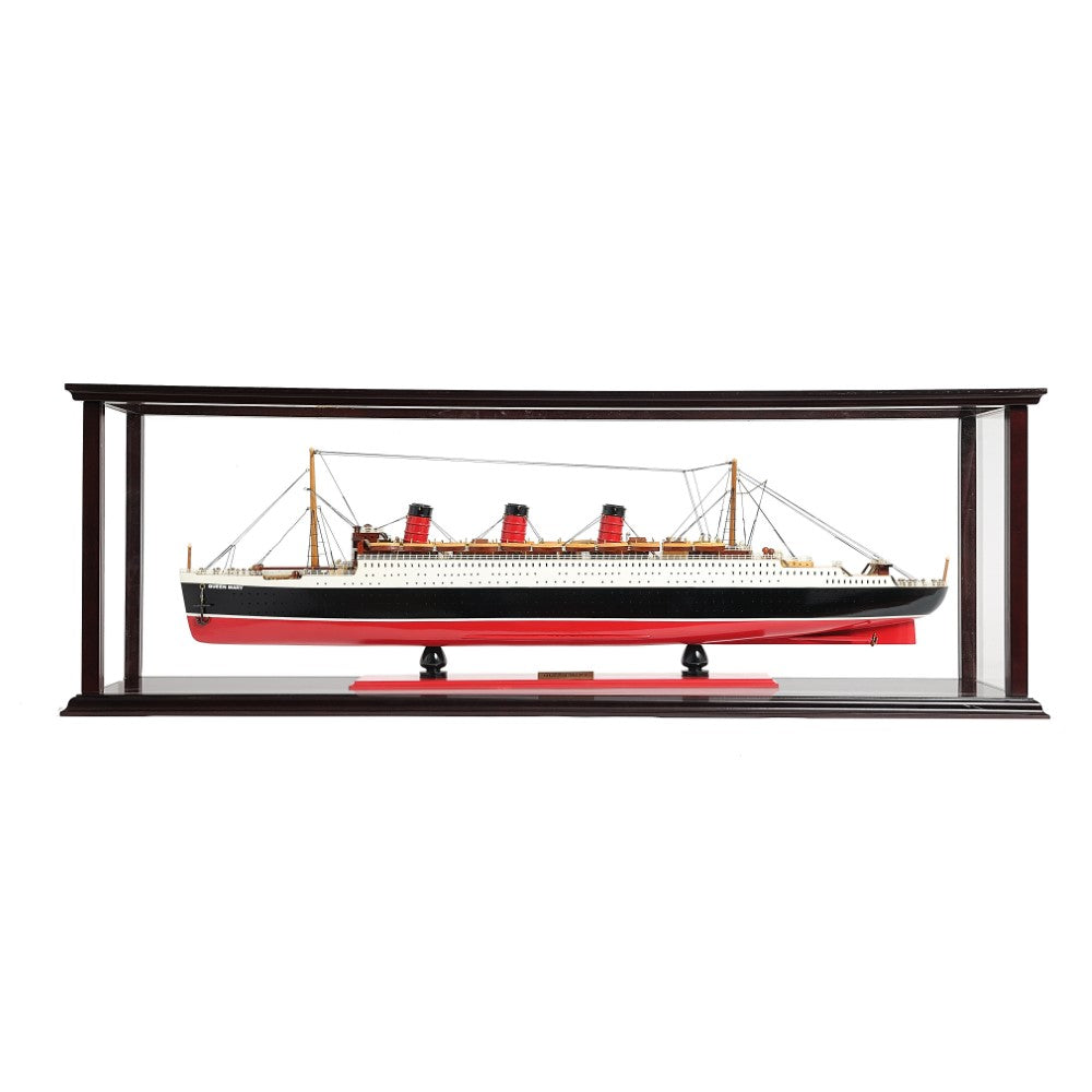 QUEEN MARY CRUISE SHIP MODEL MIDSIZE WITH DISPLAY CASE| High-quality Cruiser| Fully Assembled Wooden Model Ship