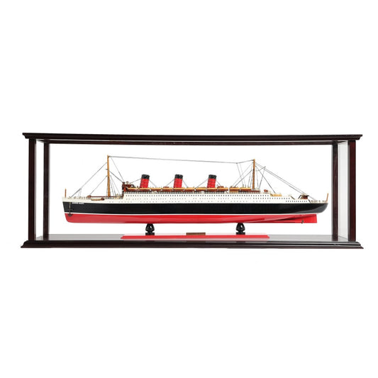 QUEEN MARY CRUISE SHIP MODEL MIDSIZE WITH DISPLAY CASE| High-quality Cruiser| Fully Assembled Wooden Model Ship