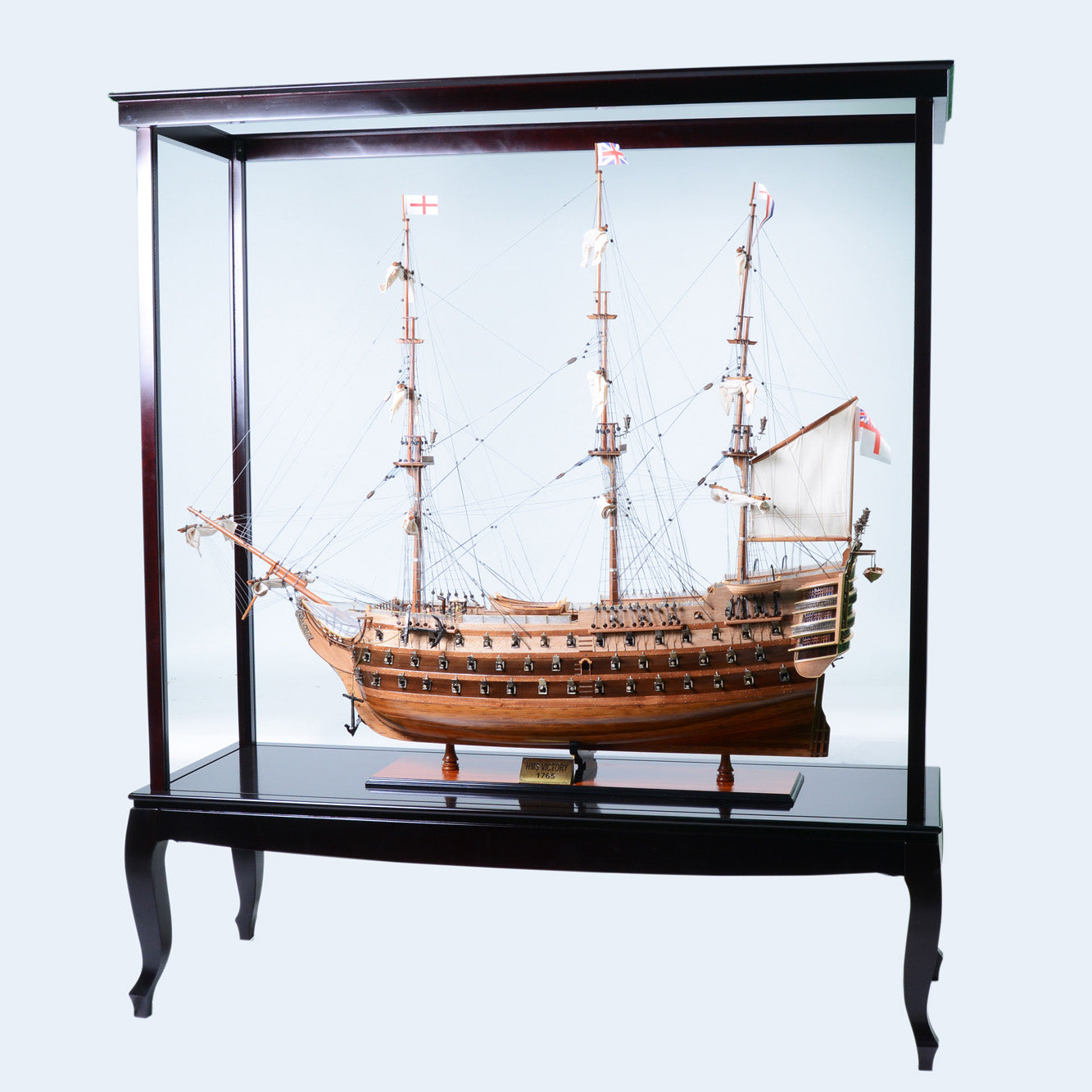 HMS VICTORY MODEL SHIP 56L WITH DISPLAY CASE XL NO GLASS | High-quality | Fully Assembled Wooden Ship Models