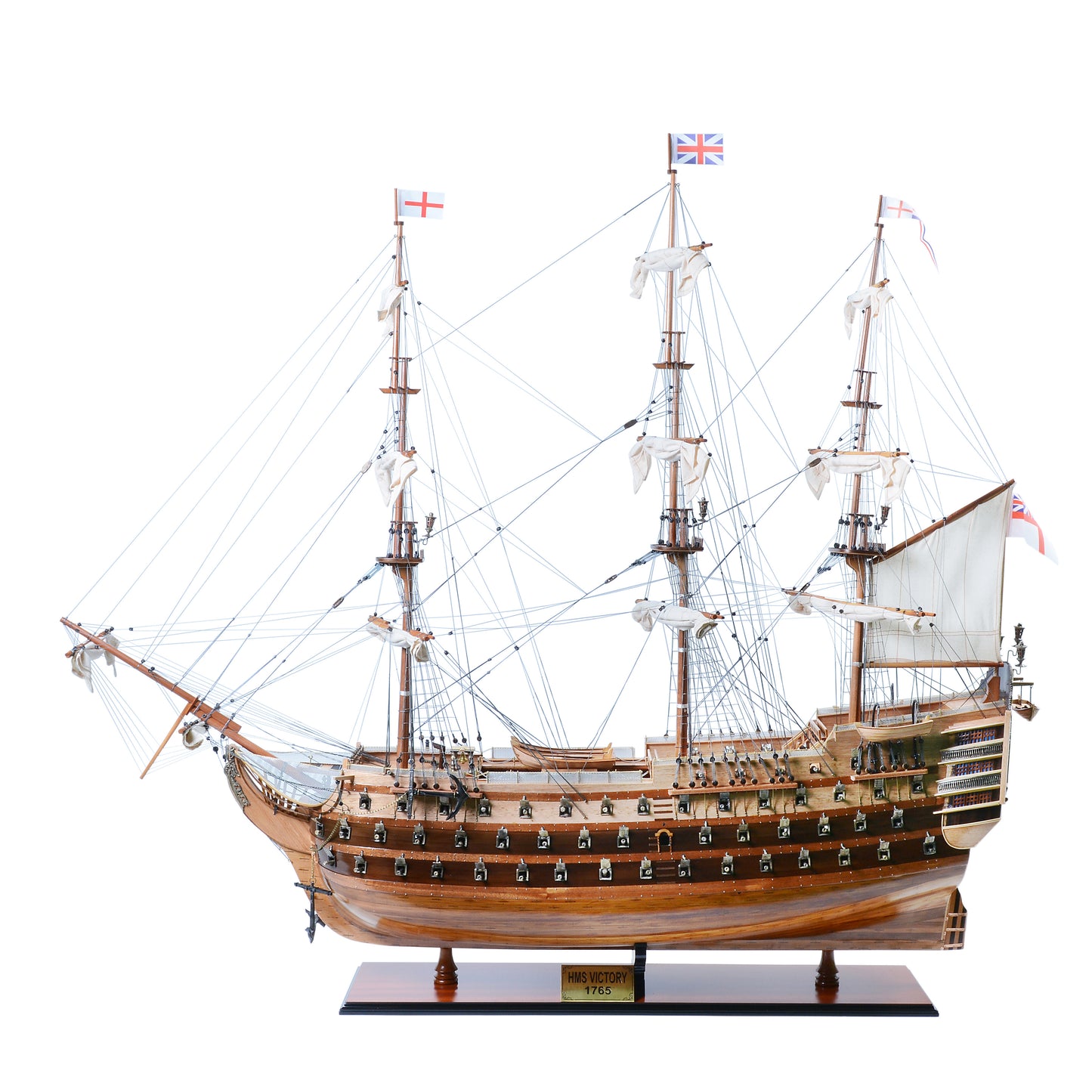 HMS VICTORY MODEL SHIP 56L WITH DISPLAY CASE XL NO GLASS | High-quality | Fully Assembled Wooden Ship Models