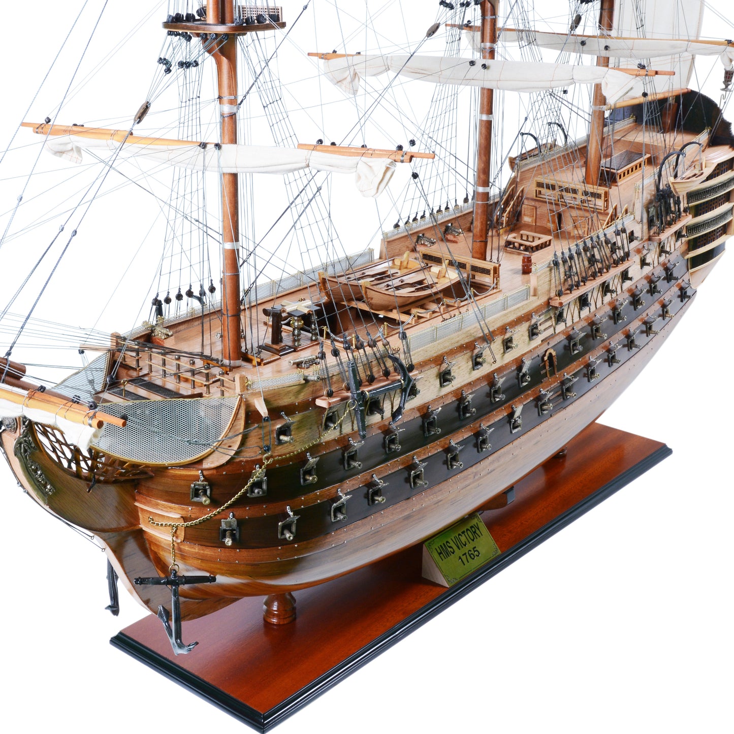 HMS VICTORY MODEL SHIP 56L WITH DISPLAY CASE XL NO GLASS | High-quality | Fully Assembled Wooden Ship Models