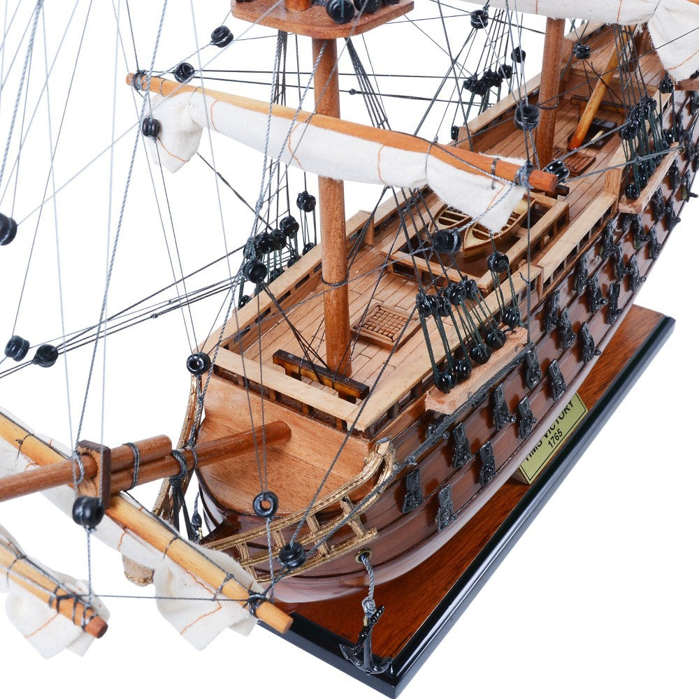HMS VICTORY MODEL SHIP SMALL WITH DISPLAY CASE | High-quality | Fully Assembled Wooden Ship Models