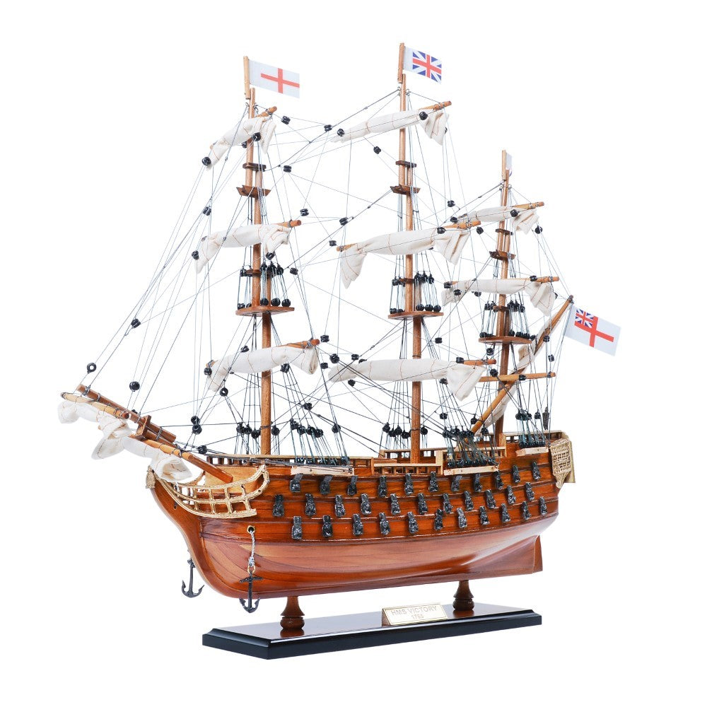 HMS VICTORY MODEL SHIP SMALL WITH DISPLAY CASE | High-quality | Fully Assembled Wooden Ship Models