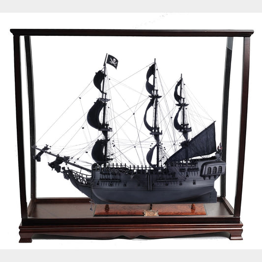 BLACK PEARL PIRATE SHIP MODEL SHIP LARGE WITH TABLE TOP DISPLAY CASE | High-quality | Fully Assembled Wooden Ship Models