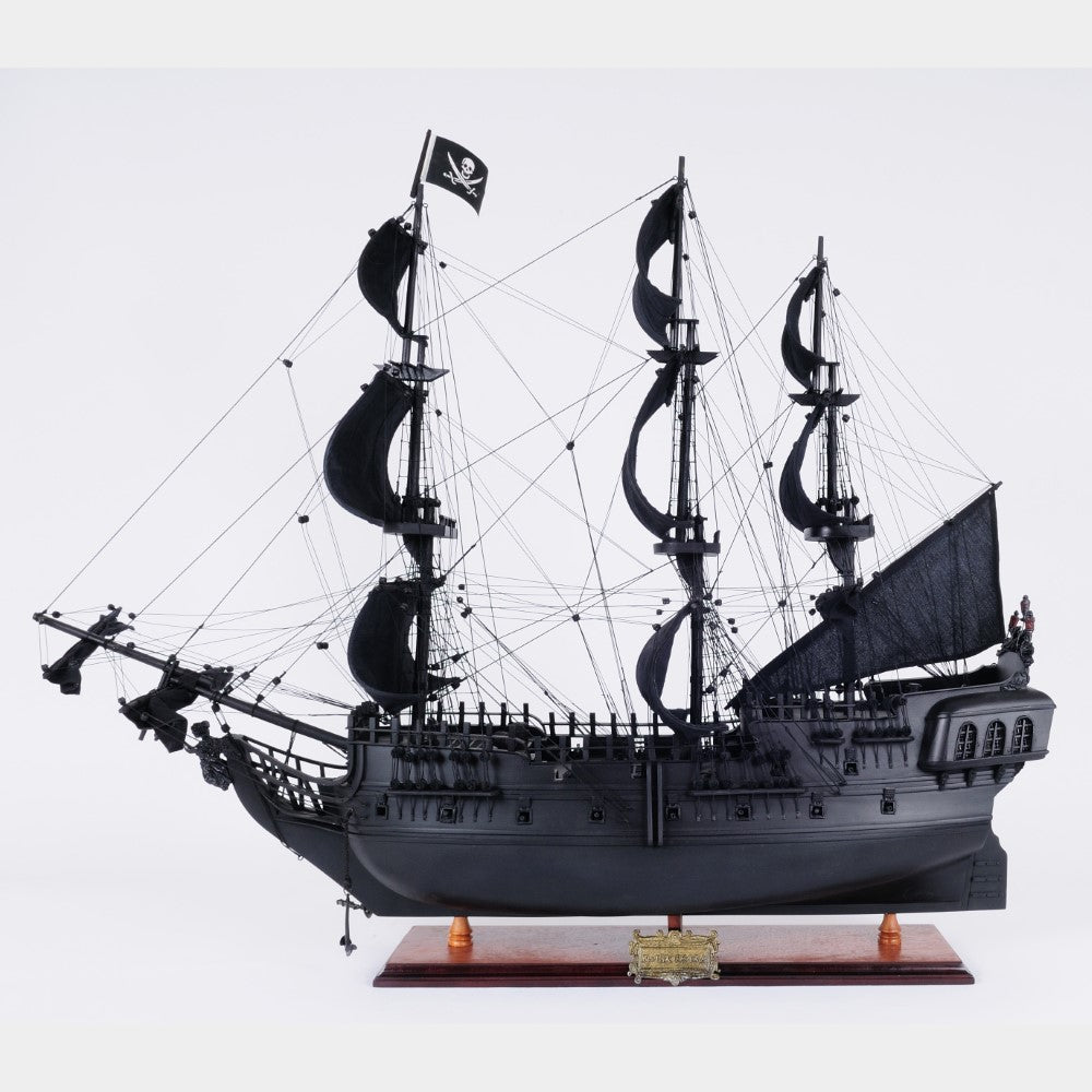 BLACK PEARL PIRATE SHIP MODEL SHIP LARGE WITH TABLE TOP DISPLAY CASE | High-quality | Fully Assembled Wooden Ship Models
