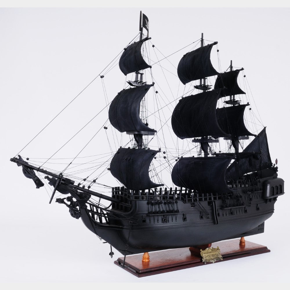 BLACK PEARL PIRATE SHIP MODEL SHIP LARGE WITH TABLE TOP DISPLAY CASE | High-quality | Fully Assembled Wooden Ship Models