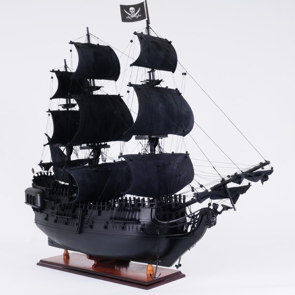BLACK PEARL PIRATE SHIP MODEL SHIP LARGE WITH TABLE TOP DISPLAY CASE | High-quality | Fully Assembled Wooden Ship Models