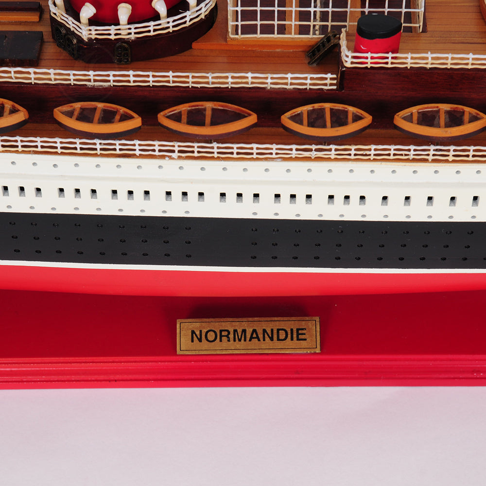 NORMANDIE CRUISE SHIP MODEL PAINTED | Museum-quality Cruiser| Fully Assembled Wooden Model Ship For Wholesale