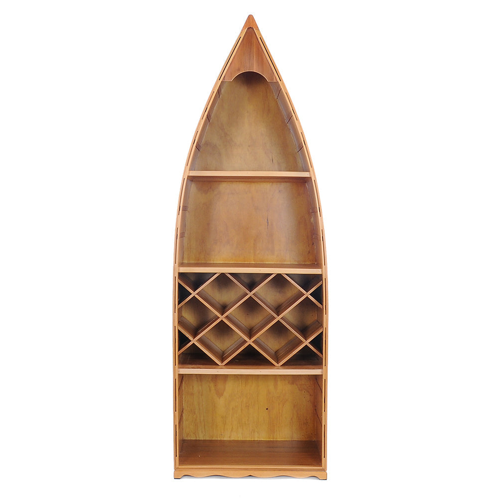 CANOE WINE SHELF | Museum-quality | Fully Assembled Wooden Ship Model For Wholesale