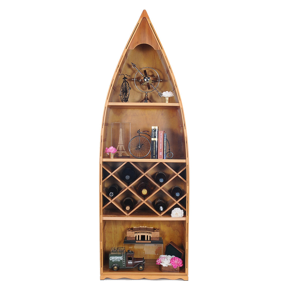 CANOE WINE SHELF | High-quality | Fully Assembled Wooden Ship Model For Wholesale