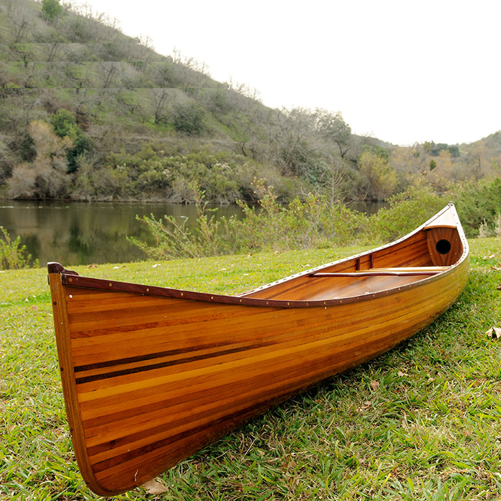 REAL CANOE 18' L545 | Wooden Kayak |  Boat | Canoe with Paddles for fishing and water sports For Wholesale