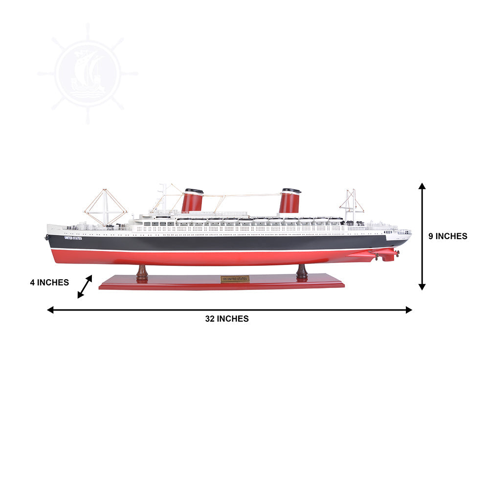 SS UNITED STATES CRUISE SHIP MODEL | High-quality Cruiser| Fully Assembled Wooden Model Ship For Wholesale