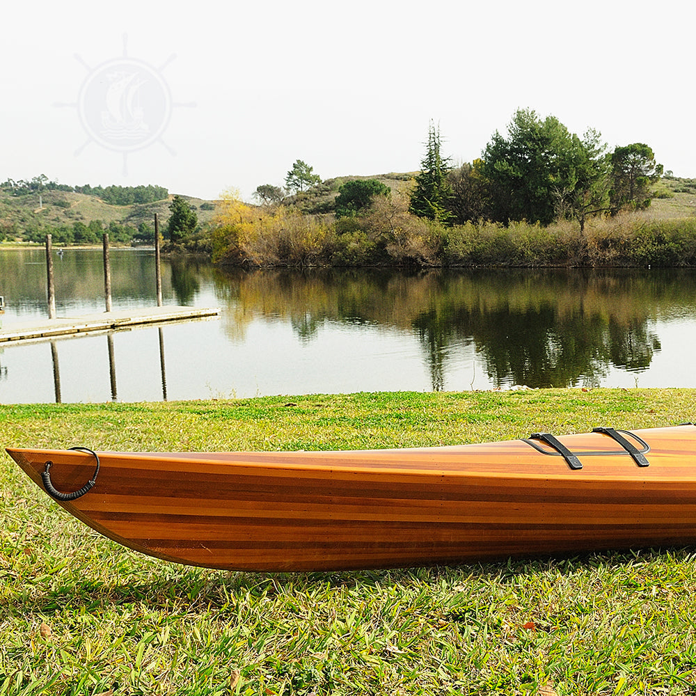 REAL KAYAK 17' - 1 PERSON | Wooden Kayak |  Boat | Canoe with Paddles for fishing and water sports For Wholesale